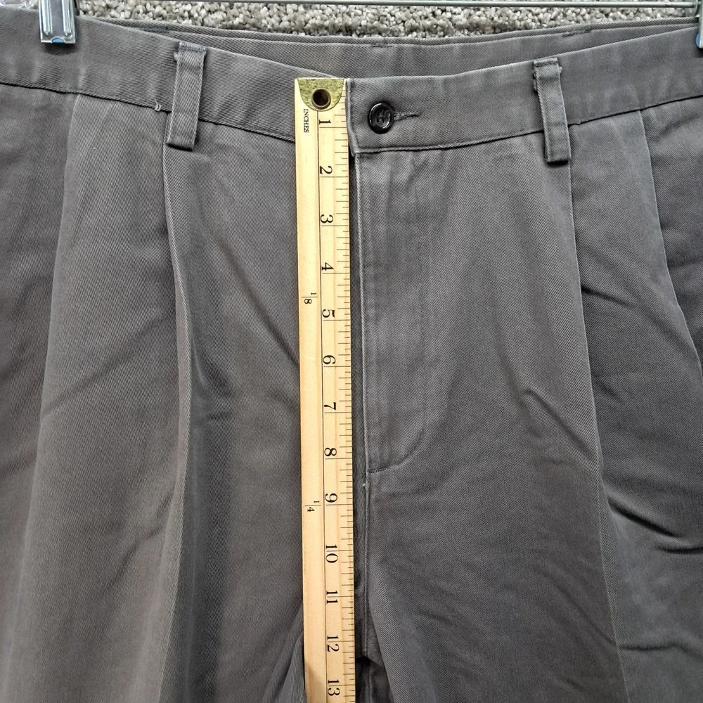 Dockers Mens 40x29 Vintage Individual Fit Pleated Cotton Pants Gray